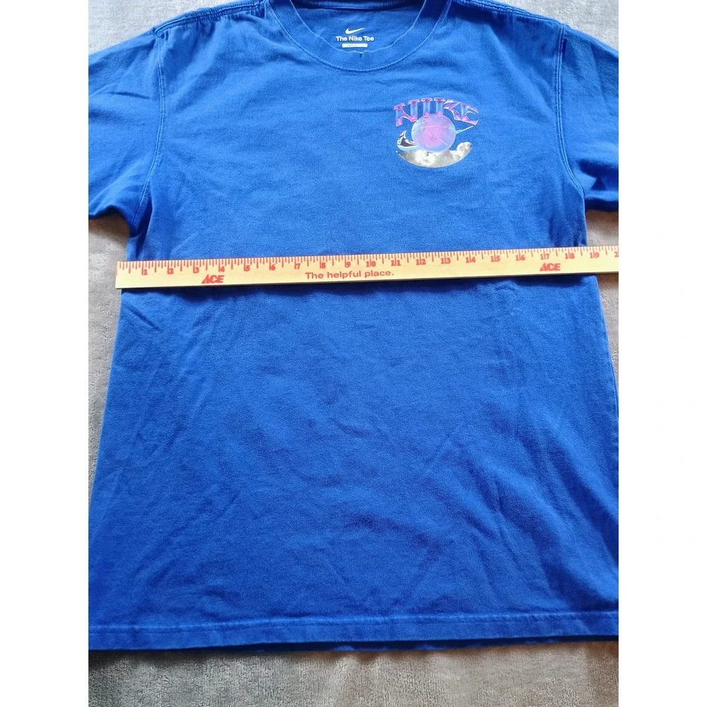 Nike Kids Basketball No Fly Zone Graphic‎ Tee Blue Small Loose Fit Short Sleeve